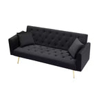 MAYEERTY Causeuse Canapé en Velours Vintage Confortable pour Salon Chambre Noir