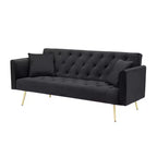 MAYEERTY Causeuse Canapé en Velours Vintage Confortable pour Salon Chambre Noir