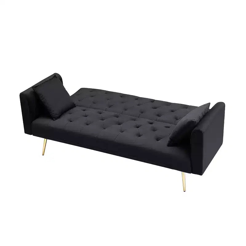 MAYEERTY Causeuse Canapé en Velours Vintage Confortable pour Salon Chambre Noir