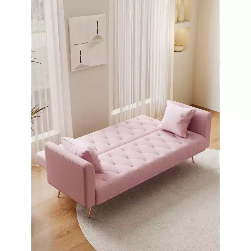 MAYEERTY Love Seat Vintahe Velvet Sofa Comfortable for Liviing Room Bedroom Pink