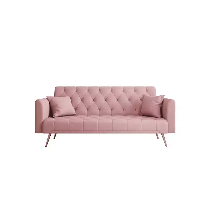 MAYEERTY Love Seat Vintahe Velvet Sofa Comfortable for Liviing Room Bedroom Pink