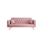 MAYEERTY Love Seat Vintahe Velvet Sofa Comfortable for Liviing Room Bedroom Pink