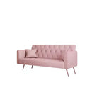 MAYEERTY Love Seat Vintahe Velvet Sofa Comfortable for Liviing Room Bedroom Pink