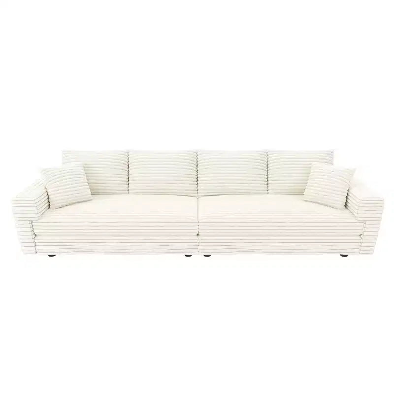 MAYEERTY Modern Comfy Upholstered Sofa Cloud Deep Seat Couches with Soft Pillows for Living Room Bedroom Office Beige