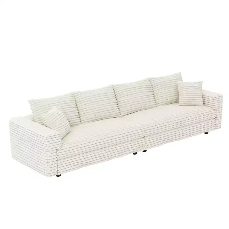 MAYEERTY Modern Comfy Upholstered Sofa Cloud Deep Seat Couches with Soft Pillows for Living Room Bedroom Office Beige