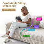 MAYEERTY Modern Comfy Upholstered Sofa Cloud Deep Seat Couches with Soft Pillows for Living Room Bedroom Office Beige