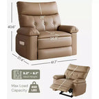 Fauteuil inclinable manuel pour salon, fauteuil inclinable massant pivotant à 360 degrés avec télécommande, fauteuil de relaxation en cuir PU avec poche latérale