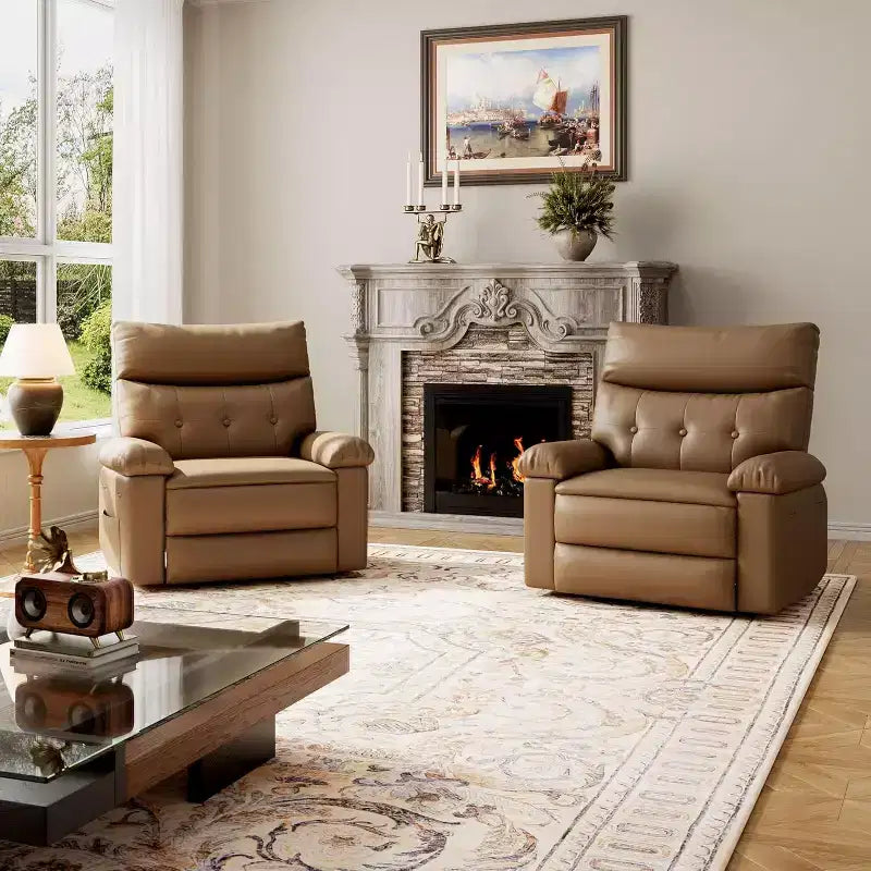 Fauteuil inclinable manuel pour salon, fauteuil inclinable massant pivotant à 360 degrés avec télécommande, fauteuil de relaxation en cuir PU avec poche latérale