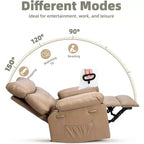 Fauteuil inclinable manuel pour salon, fauteuil inclinable massant pivotant à 360 degrés avec télécommande, fauteuil de relaxation en cuir PU avec poche latérale