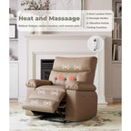 Fauteuil inclinable manuel pour salon, fauteuil inclinable massant pivotant à 360 degrés avec télécommande, fauteuil de relaxation en cuir PU avec poche latérale