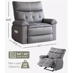 Fauteuil inclinable manuel pour salon, fauteuil inclinable massant pivotant à 360 degrés avec télécommande, fauteuil de relaxation en cuir PU avec poche latérale