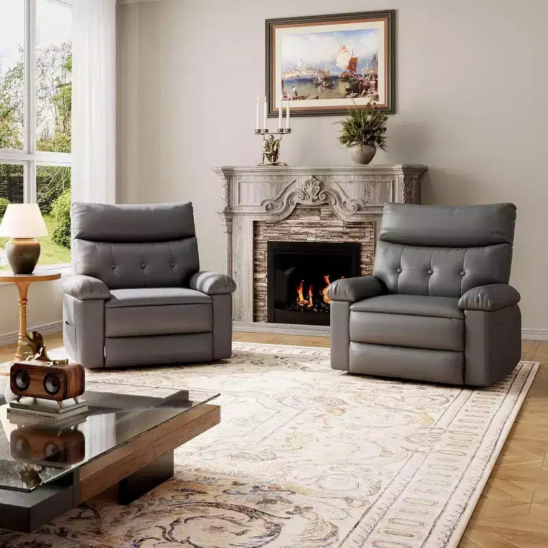 Fauteuil inclinable manuel pour salon, fauteuil inclinable massant pivotant à 360 degrés avec télécommande, fauteuil de relaxation en cuir PU avec poche latérale