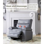 Fauteuil inclinable manuel pour salon, fauteuil inclinable massant pivotant à 360 degrés avec télécommande, fauteuil de relaxation en cuir PU avec poche latérale