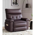 Manual Recliner Chair for Living Room, 360 Degree Swivel Massage Recliner Chair with Remote Control, PU Leather Lounge Chair with Side Pocket
