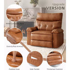Fauteuil inclinable manuel pour salon, fauteuil inclinable massant pivotant à 360 degrés avec télécommande, fauteuil de relaxation en cuir PU avec poche latérale