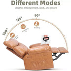 Fauteuil inclinable manuel pour salon, fauteuil inclinable massant pivotant à 360 degrés avec télécommande, fauteuil de relaxation en cuir PU avec poche latérale