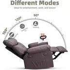 Fauteuil inclinable manuel pour salon, fauteuil inclinable massant pivotant à 360 degrés avec télécommande, fauteuil de relaxation en cuir PU avec poche latérale