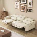 Gaoyangjiaju Canapé 3 places en cuir véritable ultra-confortable de 285,75 cm, canapé à deux moteurs