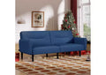 Dyonery 75.8 Linen Fabric Comfy Futon Couch Bed,3 Seater Convertible Sleeper Sofa with Adjustable Backrests