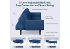 Dyonery 75.8 Linen Fabric Comfy Futon Couch Bed,3 Seater Convertible Sleeper Sofa with Adjustable Backrests
