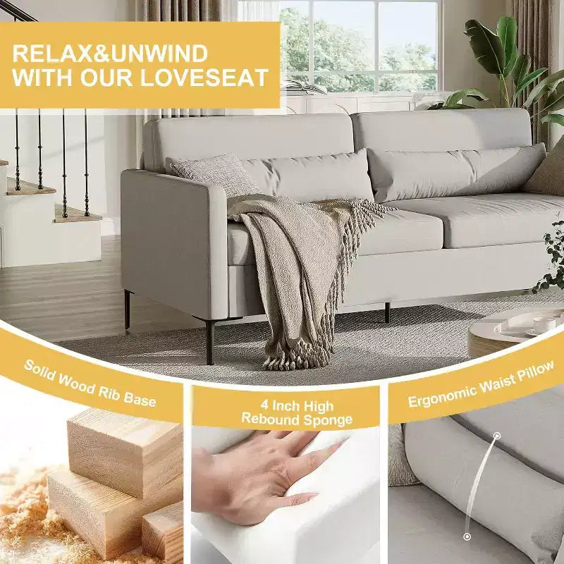 80 Inch 3 Seater Sofa with Extra Deep Seats, Sofa Couch for Living Room, Modern Couch and Sofa with Comfy Armrests and Seats and Backrests