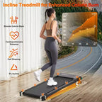 Akluer Tapis de marche avec inclinaison, tapis roulant 2-en-1 sous le bureau et masseur de pieds Shiatsu Tapis roulant portable silencieux de 2,5 CV pour bureau à domicile avec écran LED