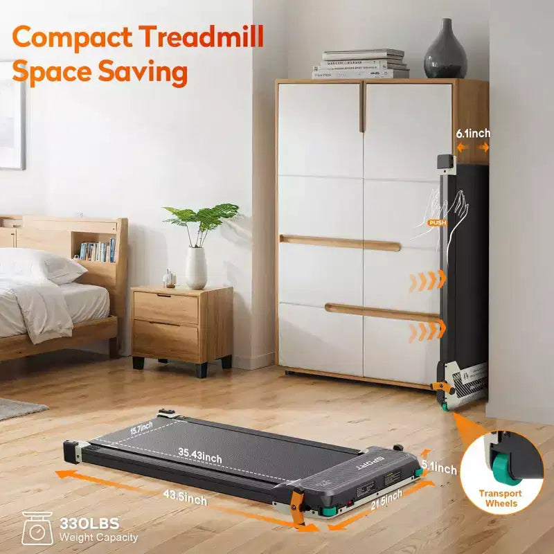 Akluer Tapis de marche avec inclinaison, tapis roulant 2-en-1 sous le bureau et masseur de pieds Shiatsu Tapis roulant portable silencieux de 2,5 CV pour bureau à domicile avec écran LED