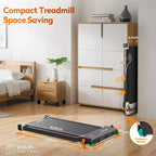 Akluer Tapis de marche avec inclinaison, tapis roulant 2-en-1 sous le bureau et masseur de pieds Shiatsu Tapis roulant portable silencieux de 2,5 CV pour bureau à domicile avec écran LED