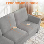 Acekool 83 Modern 3-Seater Sofa, Deep Seat Chenille Couch with Washable Detachable Covers, Oversized Cloud Sofa for Living Room, Beige