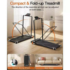 Tapis de marche Akluer avec inclinaison, tapis roulant 2-en-1 sous le bureau et masseur de pieds, tapis roulant silencieux de 2,5 CV avec accoudoir, télécommande d'affichage LED pour bureau à domicile