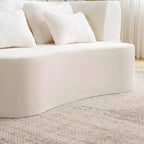 Canapé de sol moderne avec 4 oreillers, canapé futon en tissu peluche, matelas pliant en mousse haute densité pour salon