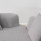 67 Inch Curved Loveseat Full Compression Sponge Sofa, Teddy Velvet Fabric, No-Assembly Compact Sofa for Small Spaces & Apartments