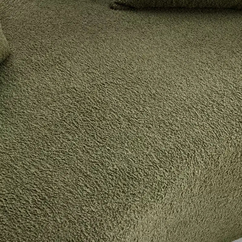 67 Inch Curved Loveseat Full Compression Sponge Sofa, Teddy Velvet Fabric, No-Assembly Compact Sofa for Small Spaces & Apartments