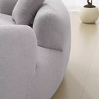 67 Inch Curved Loveseat Full Compression Sponge Sofa, Teddy Velvet Fabric, No-Assembly Compact Sofa for Small Spaces & Apartments