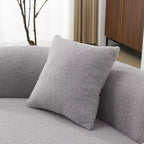 67 Inch Curved Loveseat Full Compression Sponge Sofa, Teddy Velvet Fabric, No-Assembly Compact Sofa for Small Spaces & Apartments