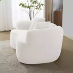 67 Inch Curved Loveseat Full Compression Sponge Sofa, Teddy Velvet Fabric, No-Assembly Compact Sofa for Small Spaces & Apartments