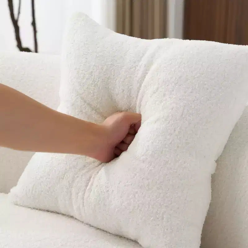 67 Inch Curved Loveseat Full Compression Sponge Sofa, Teddy Velvet Fabric, No-Assembly Compact Sofa for Small Spaces & Apartments