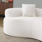 67 Inch Curved Loveseat Full Compression Sponge Sofa, Teddy Velvet Fabric, No-Assembly Compact Sofa for Small Spaces & Apartments