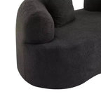 67 Inch Curved Loveseat Full Compression Sponge Sofa, Teddy Velvet Fabric, No-Assembly Compact Sofa for Small Spaces & Apartments