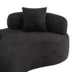 67 Inch Curved Loveseat Full Compression Sponge Sofa, Teddy Velvet Fabric, No-Assembly Compact Sofa for Small Spaces & Apartments