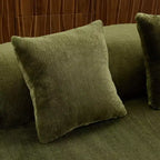 Modern and simple curved flannelette sofa. Creative multi-seater for the living room, with a combination of pillows.