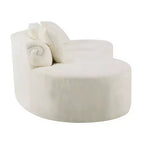 Modern and simple curved flannelette sofa. Creative multi-seater for the living room, with a combination of pillows.