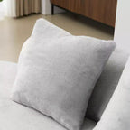 Modern and simple curved flannelette sofa. Creative multi-seater for the living room, with a combination of pillows.