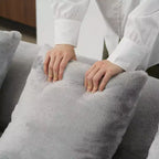 Modern and simple curved flannelette sofa. Creative multi-seater for the living room, with a combination of pillows.