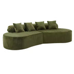 Modern and simple curved flannelette sofa. Creative multi-seater for the living room, with a combination of pillows.