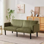 Canapé-lit futon - 2 places, réglable sur 3 positions, convertible, capacité de 317 kg, tissu en lin, compact pour appartements