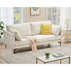 Sofa, 78 Inch 3 Seater Comfy Modern Couch with 2 Pillows - Cozy Chenille Lounge for Living Room Apartment, Beige