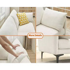 Sofa, 78 Inch 3 Seater Comfy Modern Couch with 2 Pillows - Cozy Chenille Lounge for Living Room Apartment, Beige