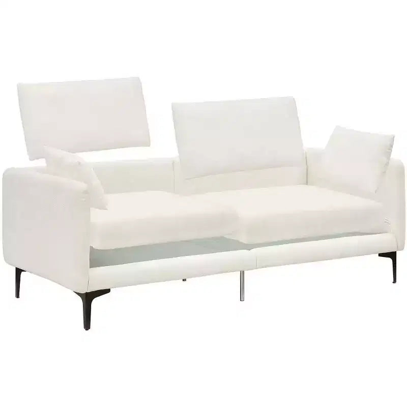 Sofa, 78 Inch 3 Seater Comfy Modern Couch with 2 Pillows - Cozy Chenille Lounge for Living Room Apartment, Beige