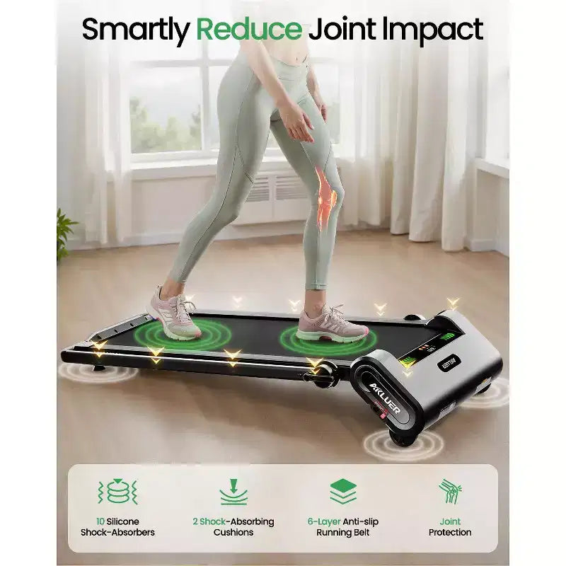 Akluer Foldable Walking Pad with 13% Auto Incline, 2.5HP Under Desk Treadmill with Handlebar & Remote, LED Display for Home Office Running